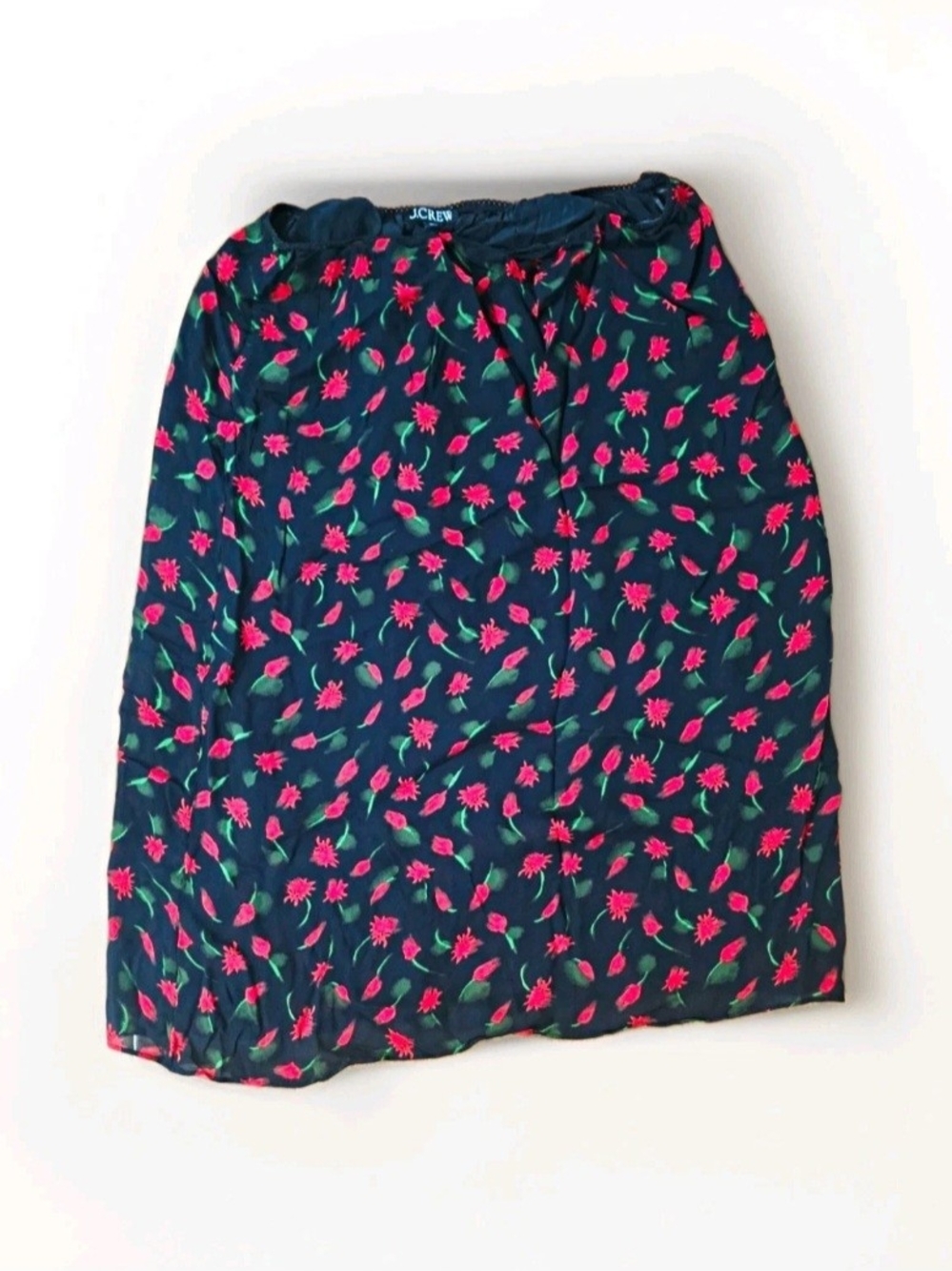 J.Crew Women’s Large Black Red Floral Viscose Skirt